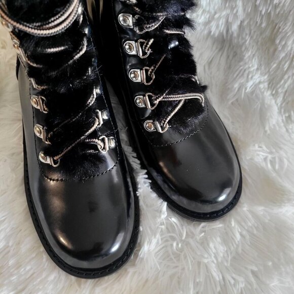 I.N.C. International Concepts Hannia Padded Patent Leather Wedge Lace Up Booties - Picture 7 of 8